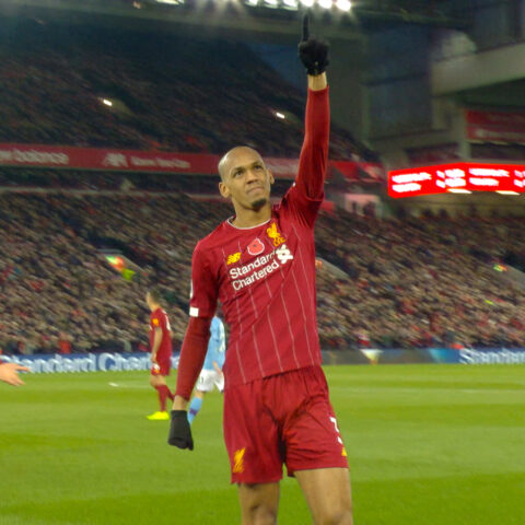 Fabinho's goal celebration